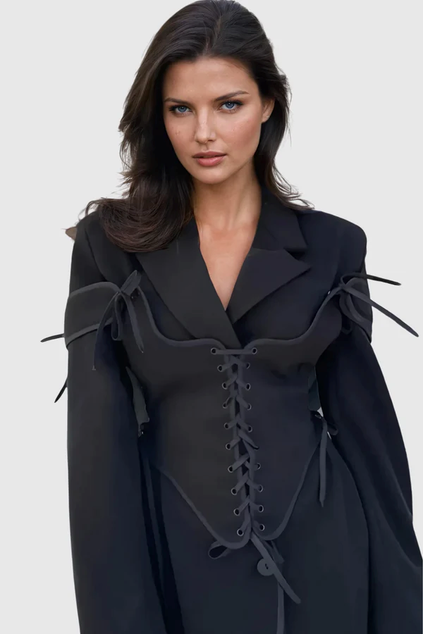 Robe blazer avec corset à lacets