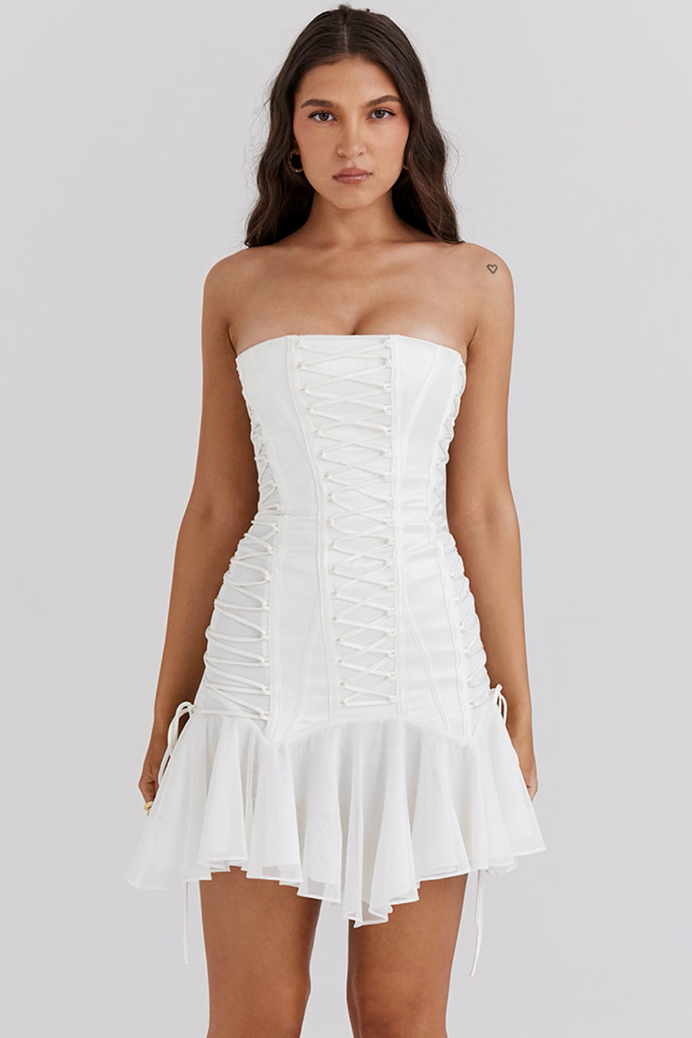 MINI ROBE BUSTIER A LACETS