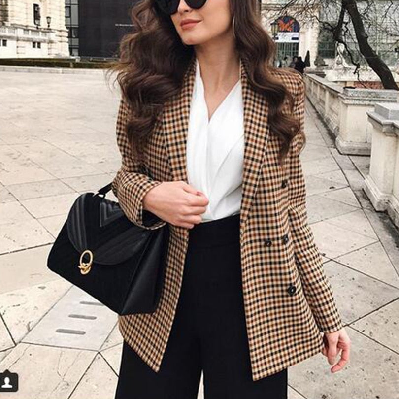 VESTE BLAZER À DOUBLE BOUTONNAGE